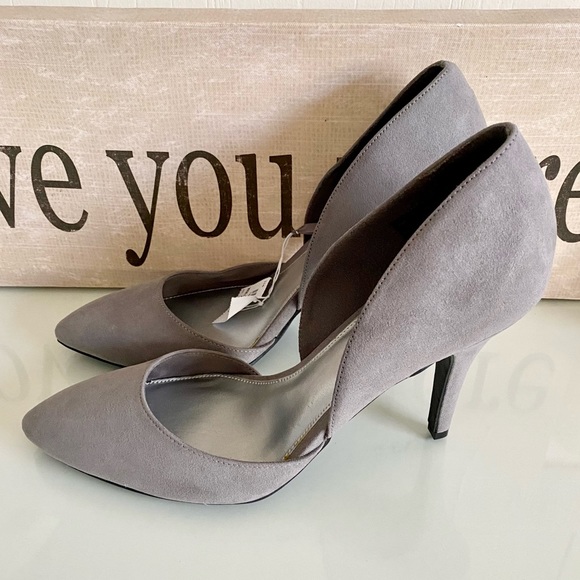 NWT Christian Siriano Grey Faux Suede Heels - 11 - Picture 4 of 8
